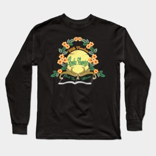 with freedom books flowers and the moon Long Sleeve T-Shirt